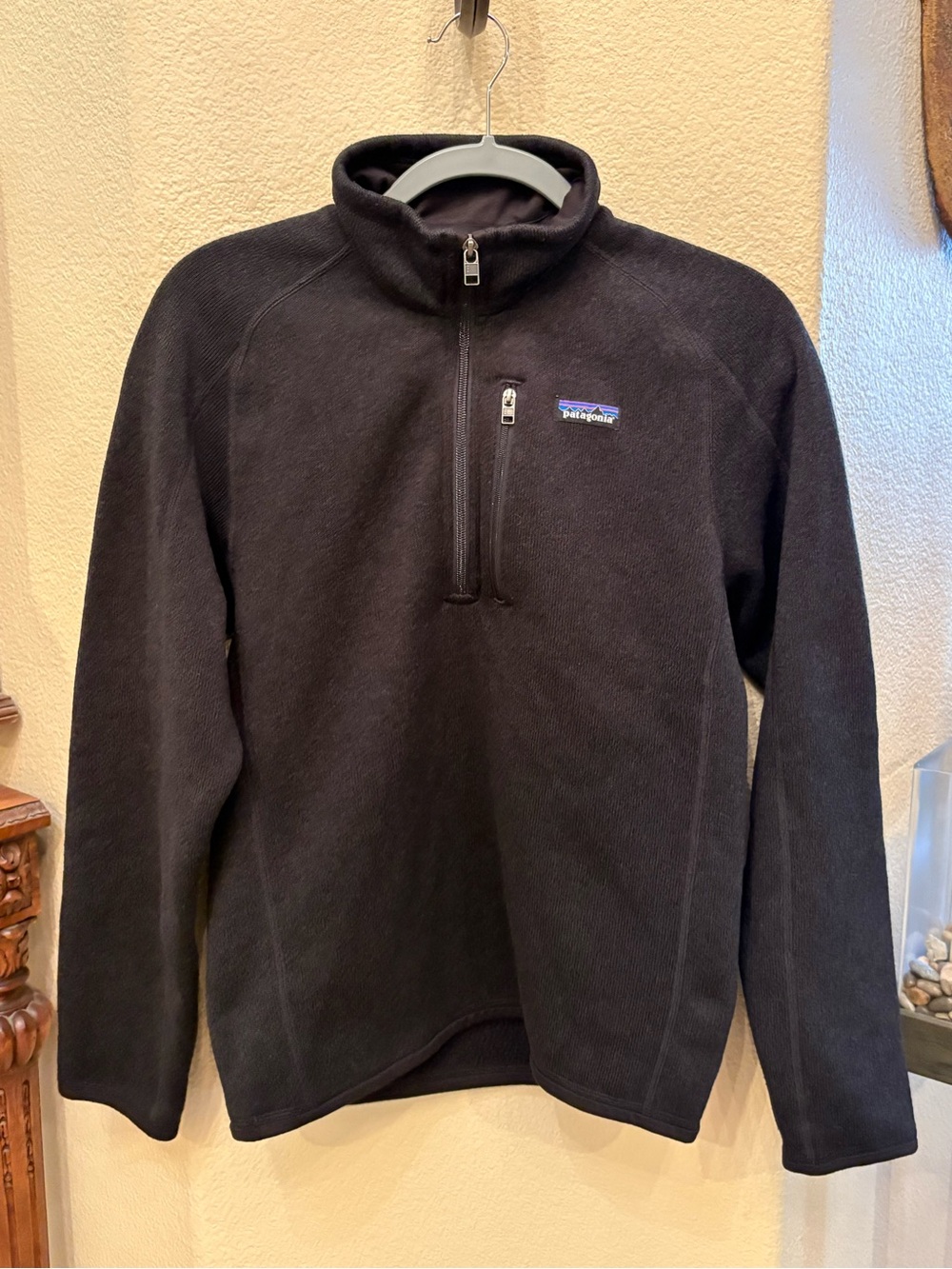 Patagonia Men Black 1/4 Zip Better Sweater Fleece Pullover Size Small